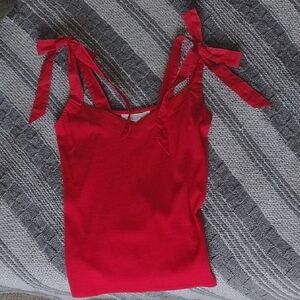 Red Tank with Bow Straps